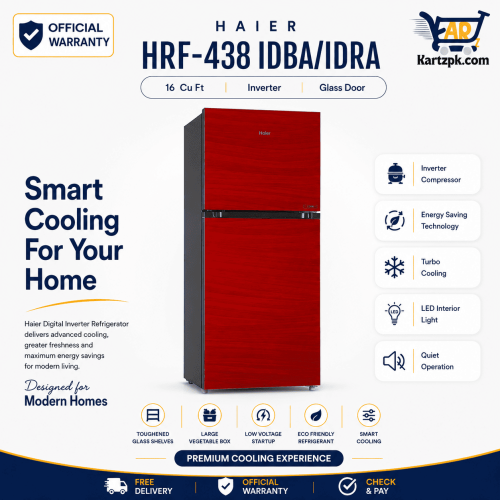 Haier (HRF-438 IDBA/IDRA) INV DIGITAL Refrigerator | 16 Cuft
