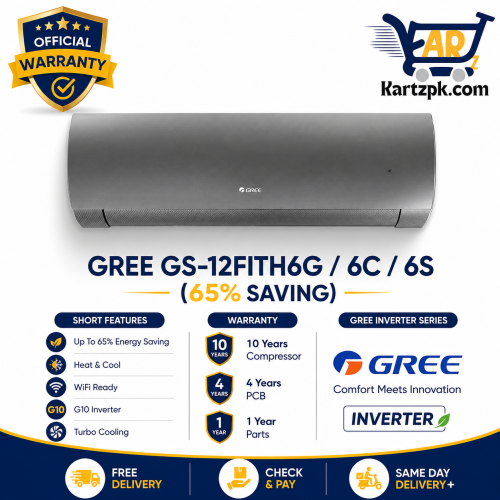 Gree 1 Ton Inverter AC 65% Saving GS 12FITH6G/6C/6S