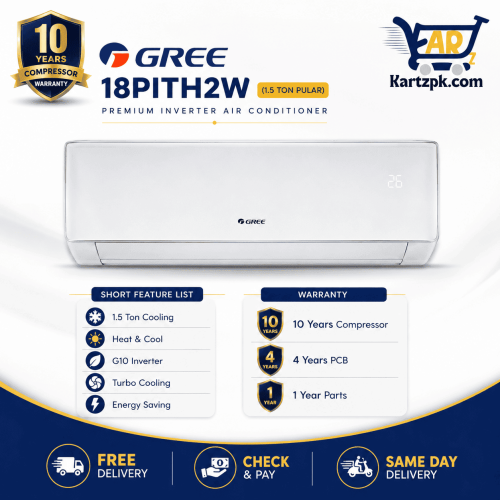 Gree 1.5 Ton Inverter AC Pular 18PITH2W