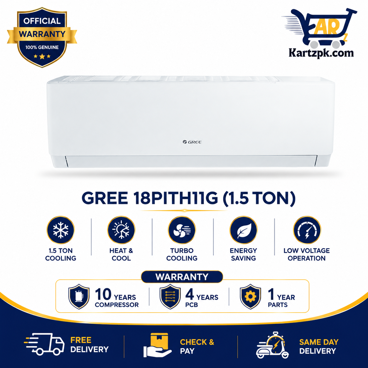 Gree 18PITH11G 1.5 Ton Inverter AC