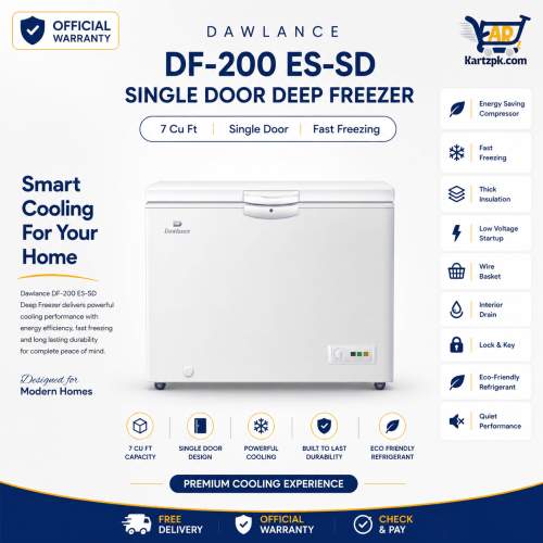 Dawlance (DF-200 ES-SD) Single Door Deep Freezer | 7 CuFt