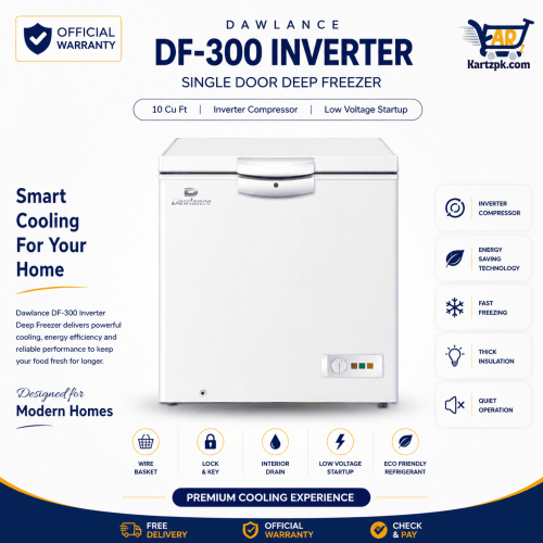 Dawlance (DF-300) Inverter Single Door Deep Freezer | 10 Cuft