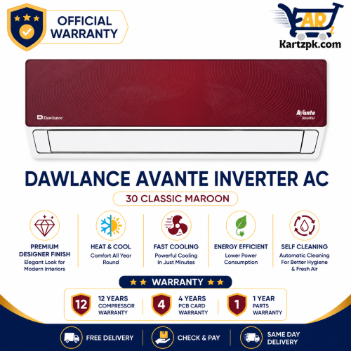 Dawlance Avante Inverter 30 1.5 Ton Air Conditioner (Classic Maroon Old)