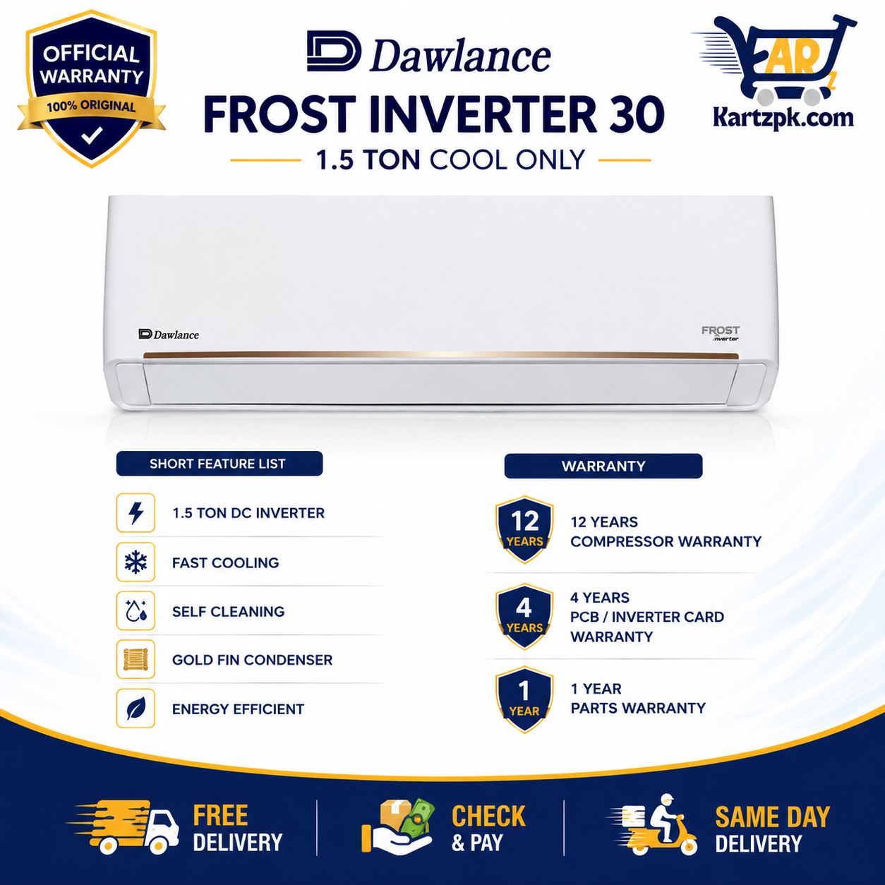 Dawlance Frost Inverter 30 1.5 Ton Cool Only Air Conditioner
