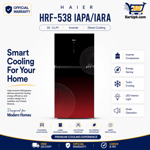 Haier (HRF-538 IAPA/IARA) Inverter Refrigerator | 20 Cuft