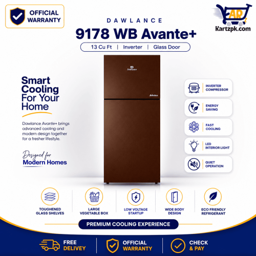 Dawlance (9178) WB Avante+ Glass Door Inverter Refrigerator | 13 Cuft