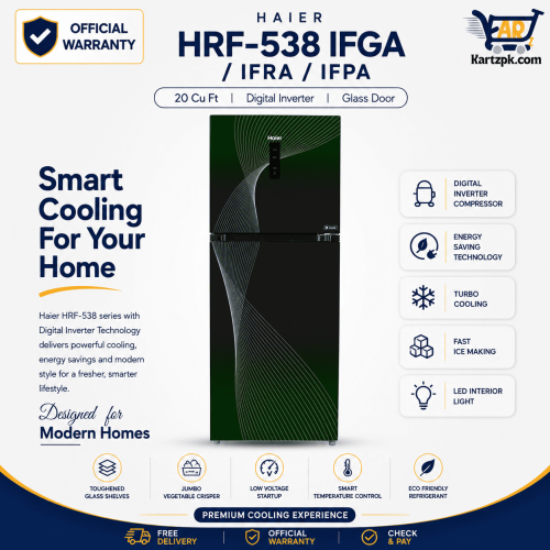 Haier Inverter Refrigerator (HRF-538) IFGA/IFRA/IFPA | 20 Cuft