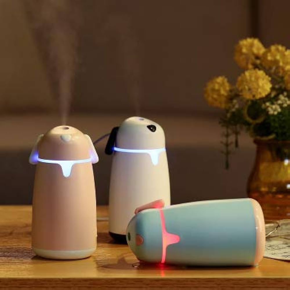 Mini Cute Dog Shape Home Aroma LED Humidifier Air Diffuser Purifier Office