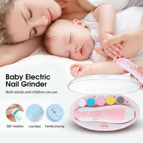 6 in 1 Baby Nail Trimmer Portable Electric Baby Manicure Pedicure Nail Clippers Infant Newborn Baby Nail Cutter with LED Light