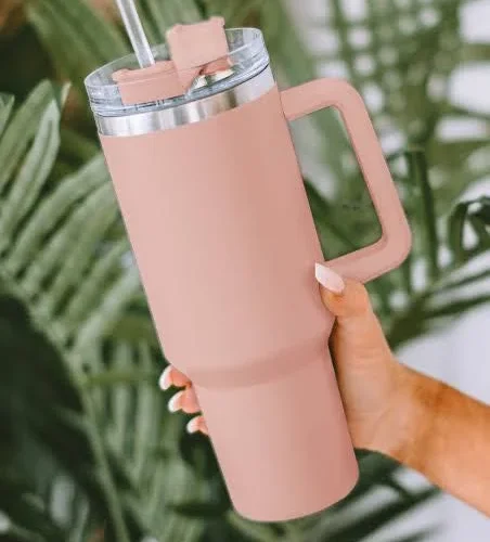 40oz/1200ml Tumbler with Handle and Straw [Stanley Dupe]