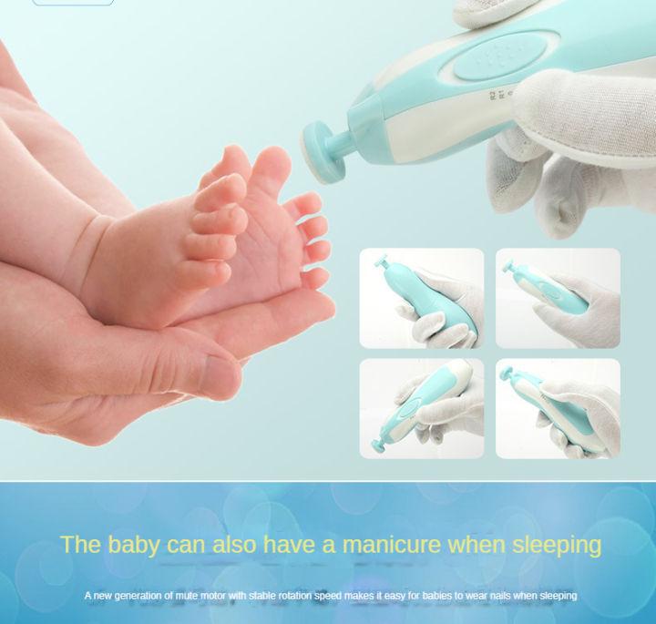 6 in 1 Baby Nail Trimmer Portable Electric Baby Manicure Pedicure Nail Clippers Infant Newborn Baby Nail Cutter with LED Light
