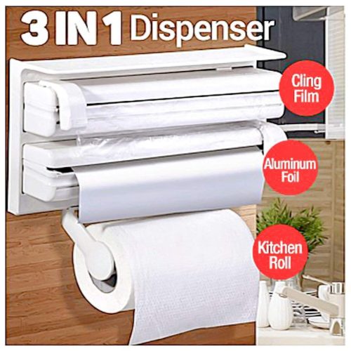 3 In 1 Kitchen Triple Paper Roll Dispenser & Holder For Tissue Paper Roll
