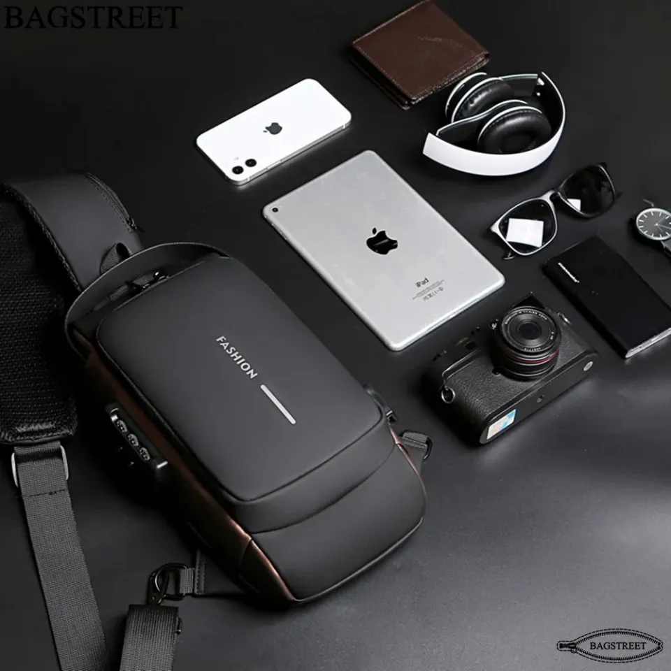 Fashion Sling Bag With Combination Lock, USB Charging Port, Water Proof - Image 3