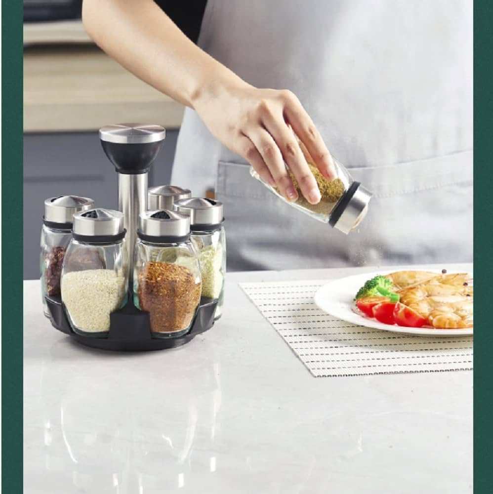 Rotating 6 Bottles Spice Rack