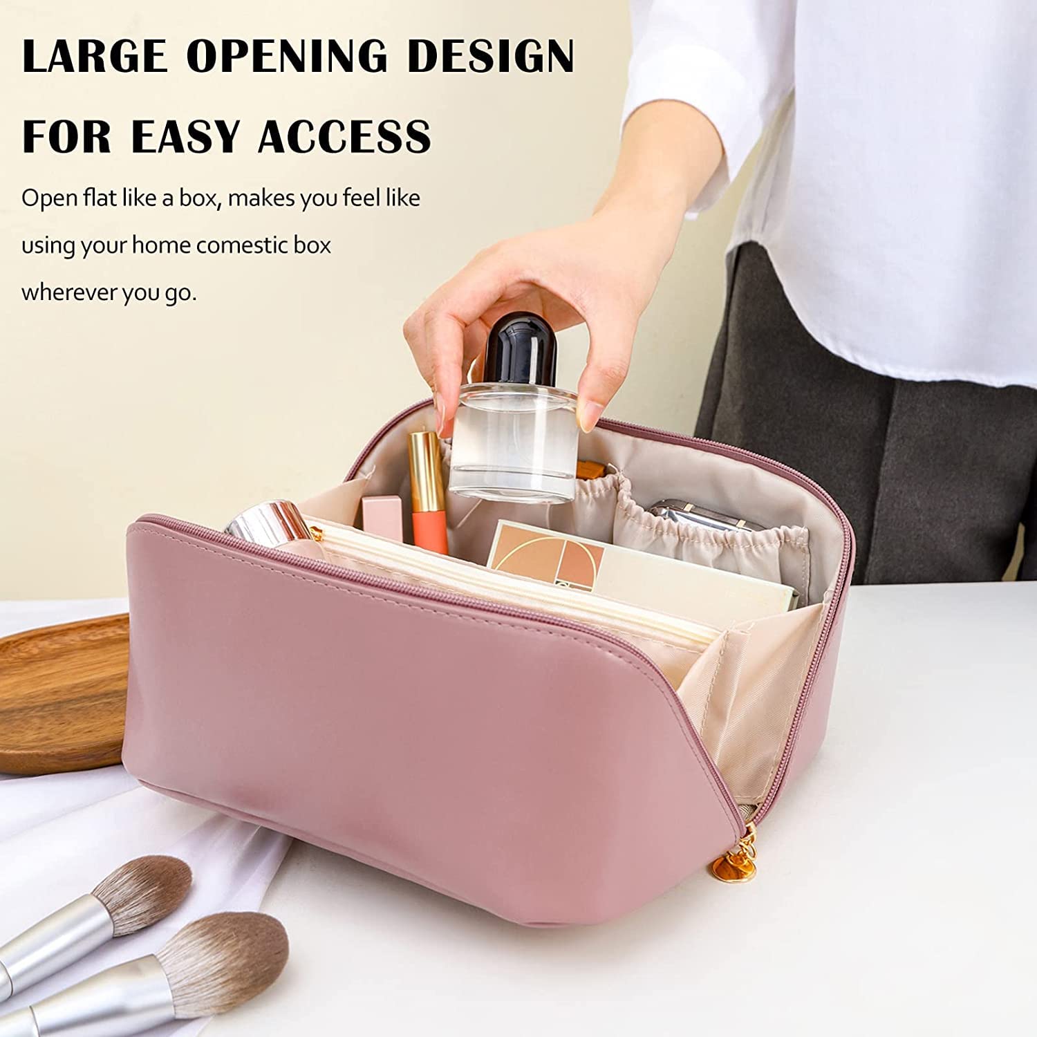 Multifunctional Leather Cosmetic Pouch for Women