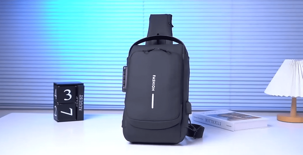 Fashion Sling Bag With Combination Lock, USB Charging Port, Water Proof, Anti Scratch Shoulder Bag, Crossbody Unisex Bag Chest Bag