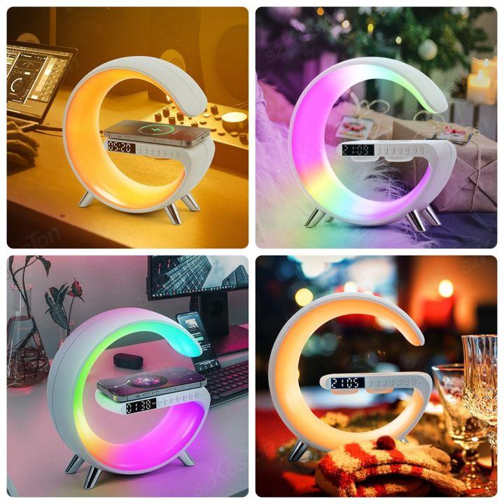 G LED Lamp with Speaker, Clock & Wireless Charging