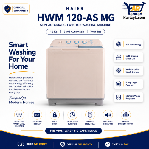 Haier HWM 120-AS MG Semi Automatic Washing Machine