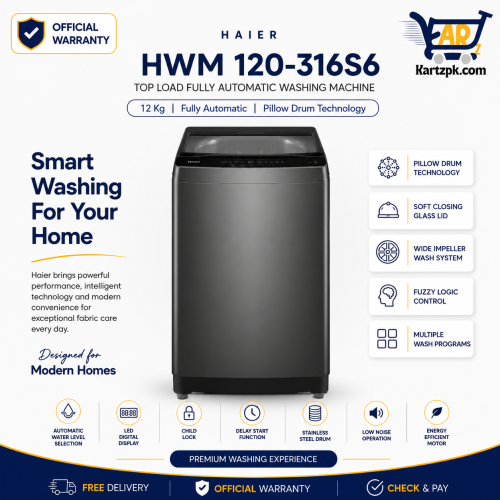 Haier (HWM 120-316S6) Top Load Fully Automatic Washing Machine | 12 Kg