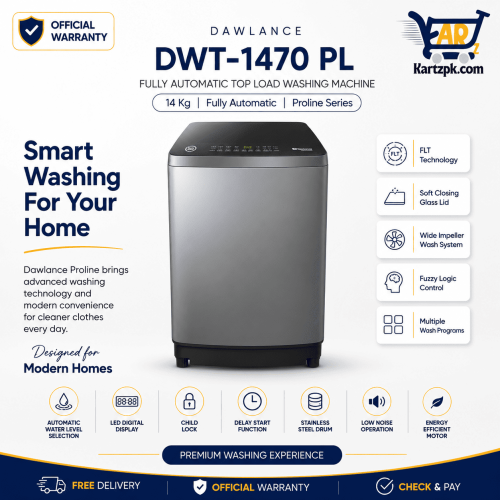 Dawlance (DWT-1470 PL) Fully Automatic Washing Machine | 14 KG