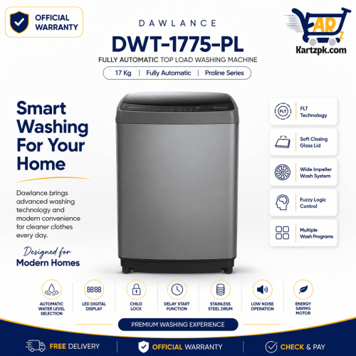 Dawlance (DWT-1775-PL) Fully Automatic Top Load Washing Machine | 17Kg