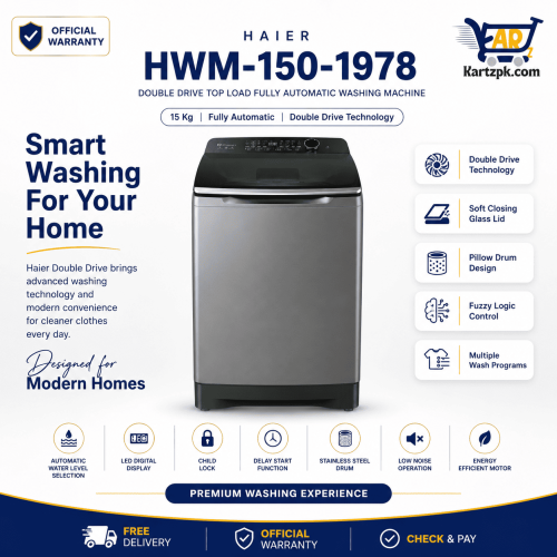 Haier Top load Washing Machine (HWM-150-1978) (Double Drive) | 15 Kg