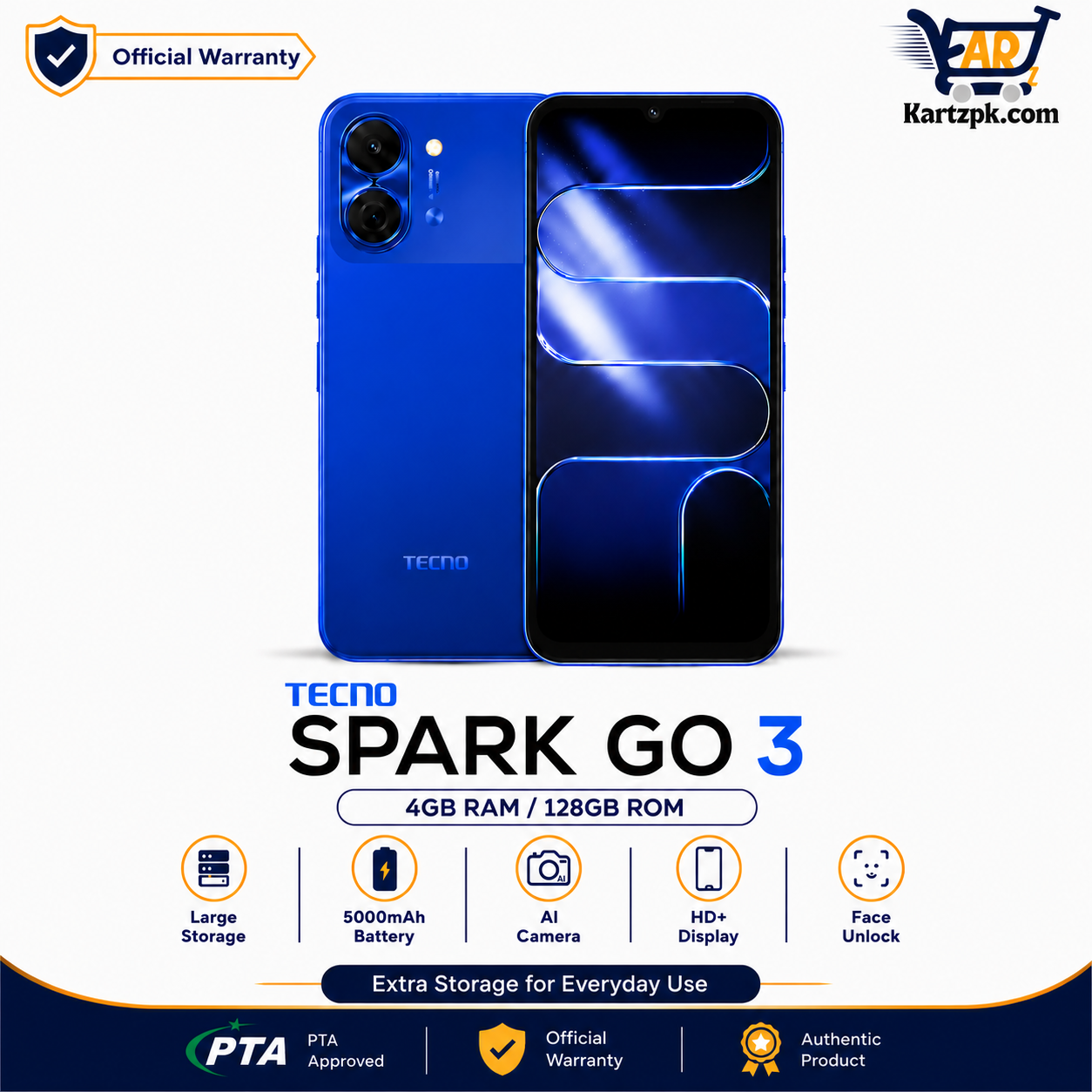 Tecno Spark Go 3 (4GB, 128GB)