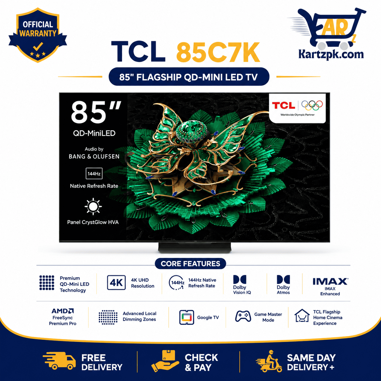 TCL 85C7K 85" Inches QD-Mini LED TV