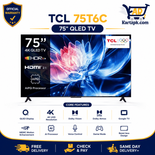 TCL 75T6C 75" Inches Qled TV