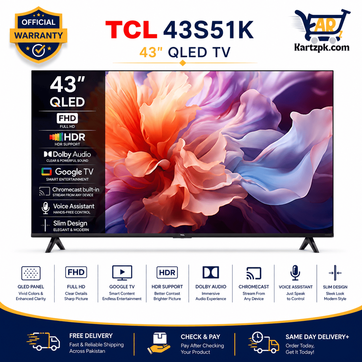 TCL 43S51k 43" Inches Qled TV