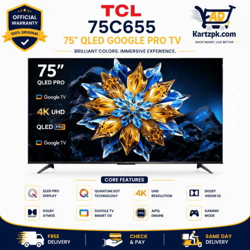TCL (75C655) 75" Inches QLED Google Pro TV