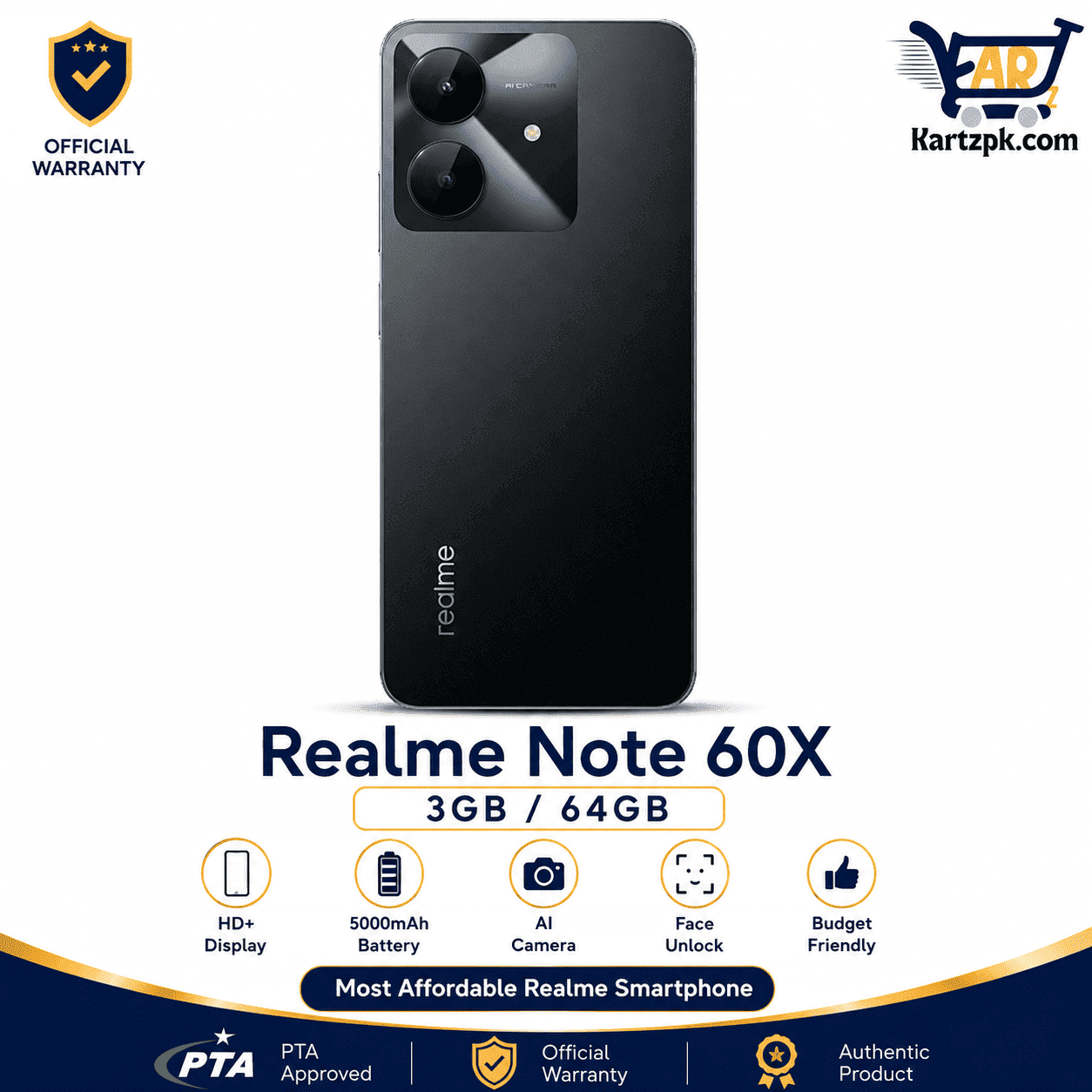 Realme Note 60X (3GB, 64GB)