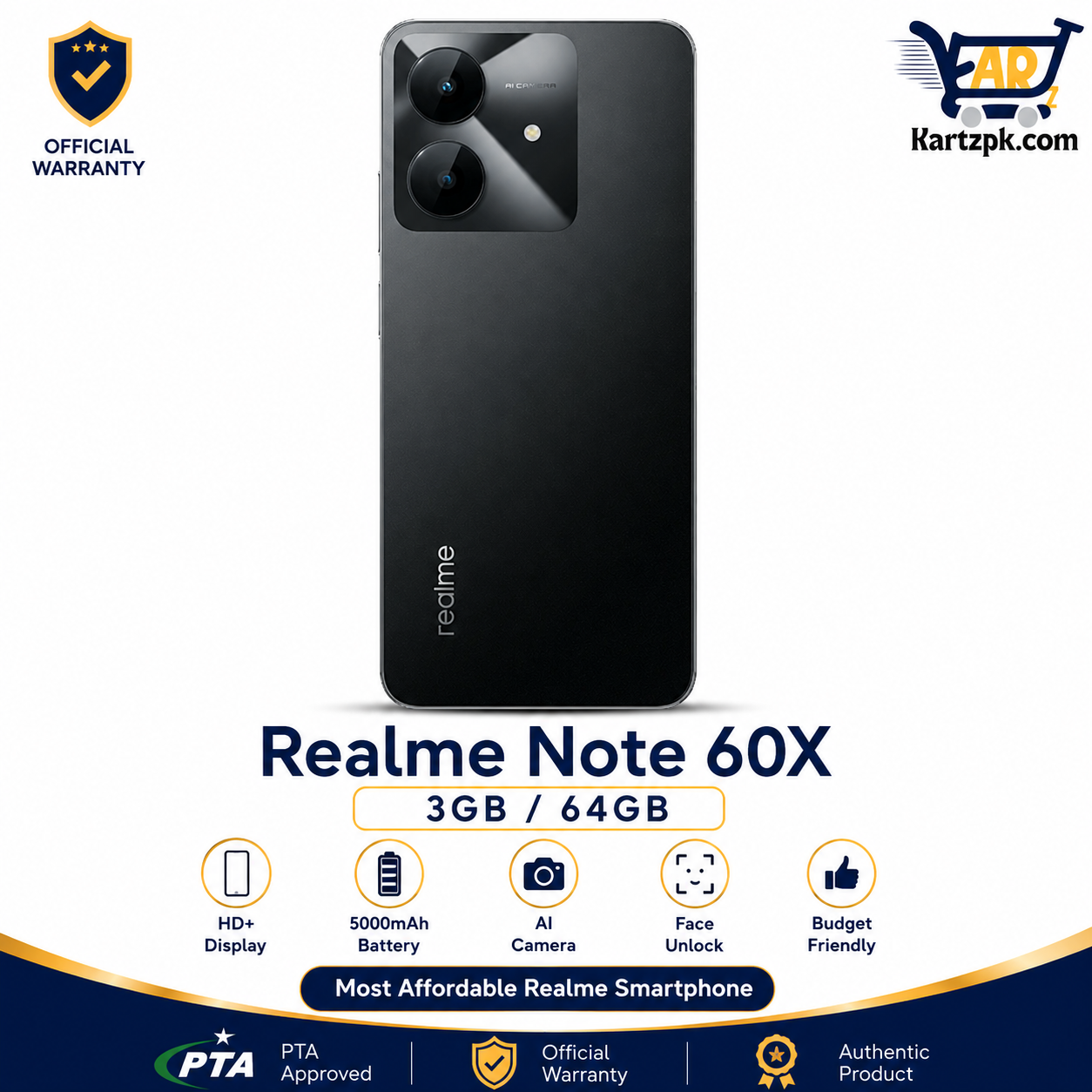 Realme Note 60X (3GB, 64GB)