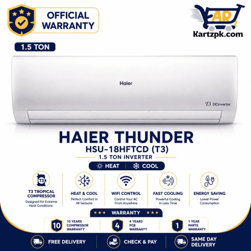 Haier 1.5 Ton Thunder Inverter AC (HSU-18HFTCD) (T3)