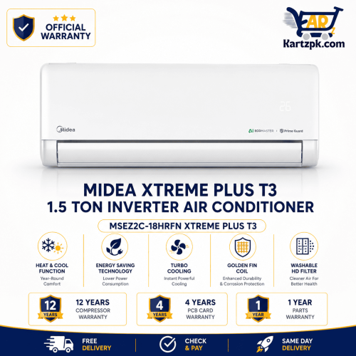 Midea MSEZ2C-18HRFN 1.5 Ton Xtreme Plus Inverter T3 Heat & Cool Air Conditioner