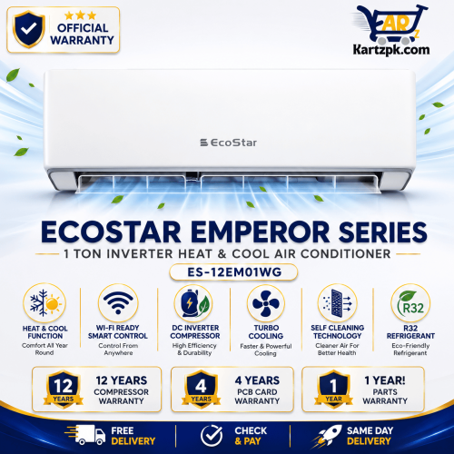 Ecostar ES-12EM01WG Emperor Series 1 Ton Inverter Heat & Cool Air Conditioner