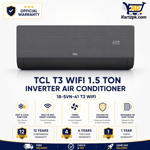TCL 18SVN-AI-41 T3 WiFi Smart 1.5 Ton Inverter Air Conditioner