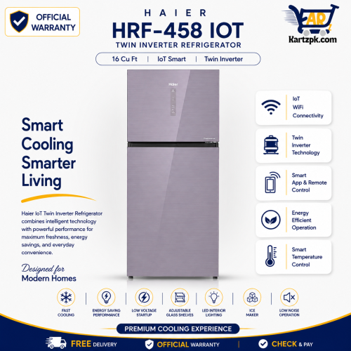 Haier HRF-458 IOT Twin Inverter Refrigerator | 16 Cuft