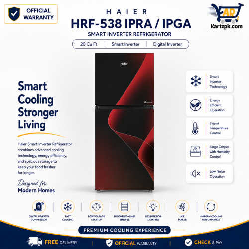 Haier HRF-538 IPRA/IPGA Smart Inverter Refrigerator | 20 Cuft