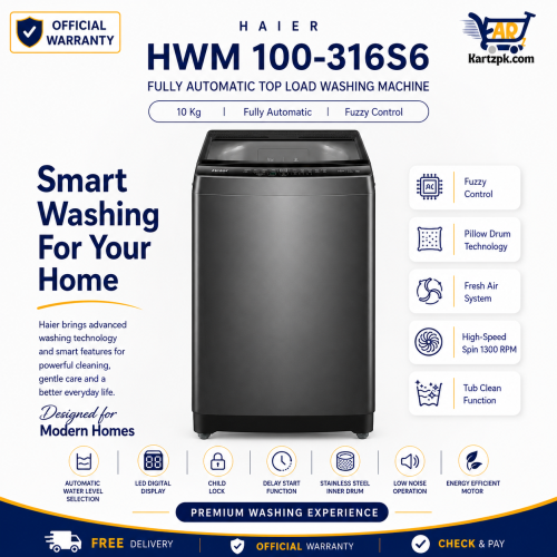 Haier HWM 100-316S6 Fully Automatic Top Load Washing Machine | 6Kg