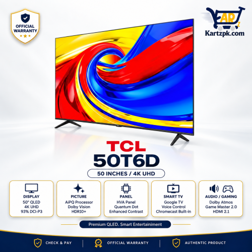 TCL 50T6D 50″ Inches QLED 4K Smart TV